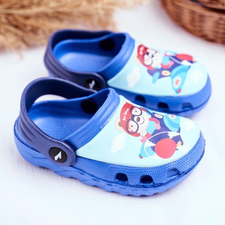 Pantuflas para Niños Foam Crocs Blue Teddy Bear Pilot SuperFly azul 2