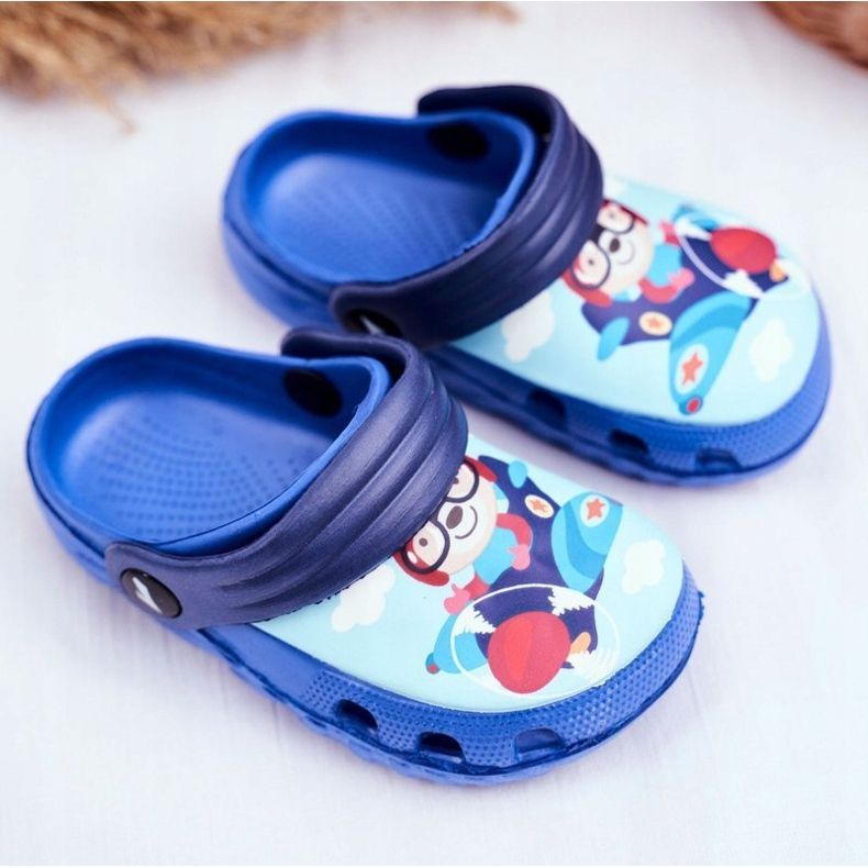 Pantuflas para Niños Foam Crocs Blue Teddy Bear Pilot SuperFly azul 1