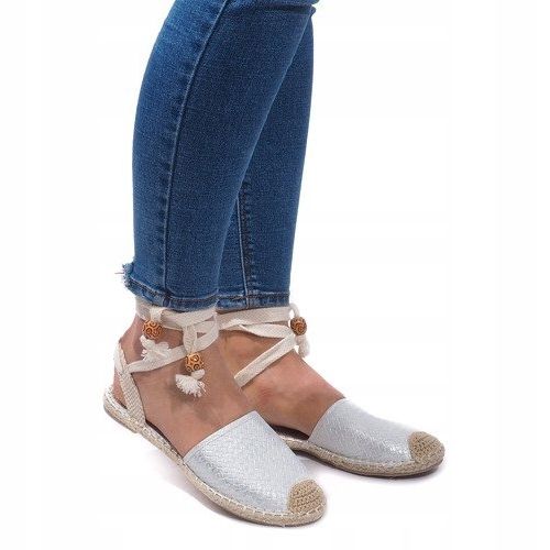 Sandalias Alpargatas Bailarinas Bailarinas 30550 Plata gris 1