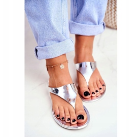 Chanclas Lu Boo Metallic Plata grado Miny II. gris 3