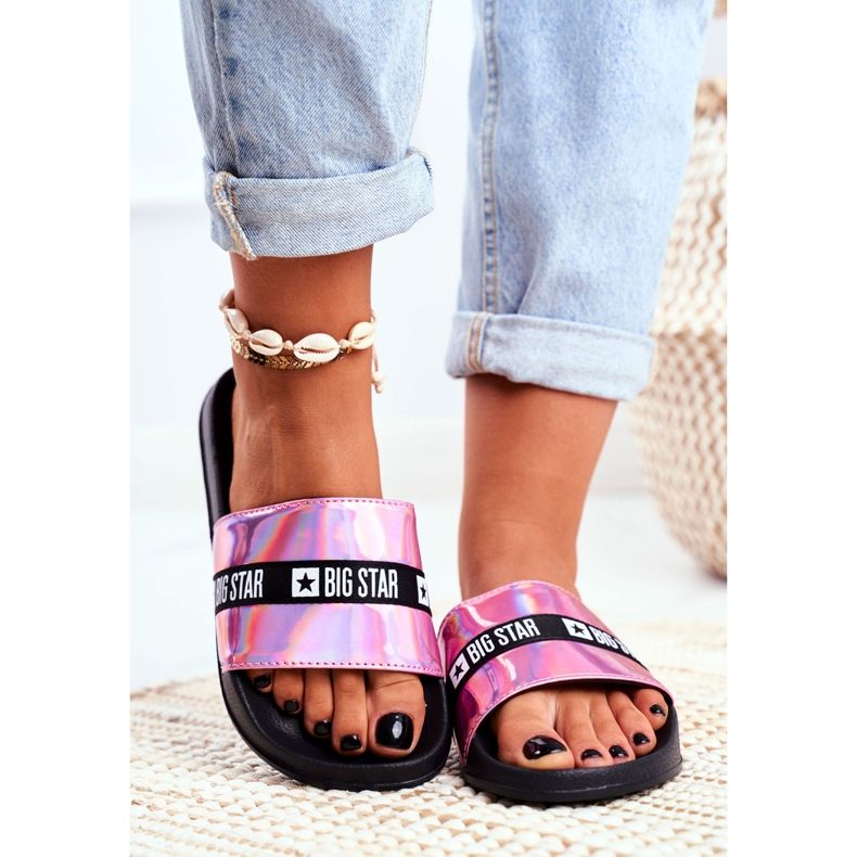 Pantuflas de Mujer Big Star Pink Holo GG274008 rosado 2