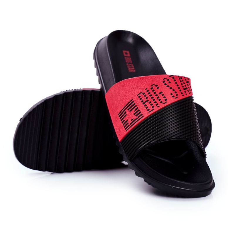 Pantuflas de Hombre Big Star Rubber Negras GG174913 negro rojo 1