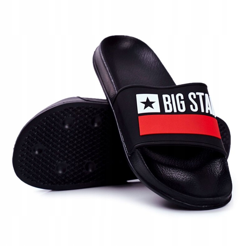 Pantuflas de Hombre Big Star Classic Black GG174936 blanco negro rojo 1