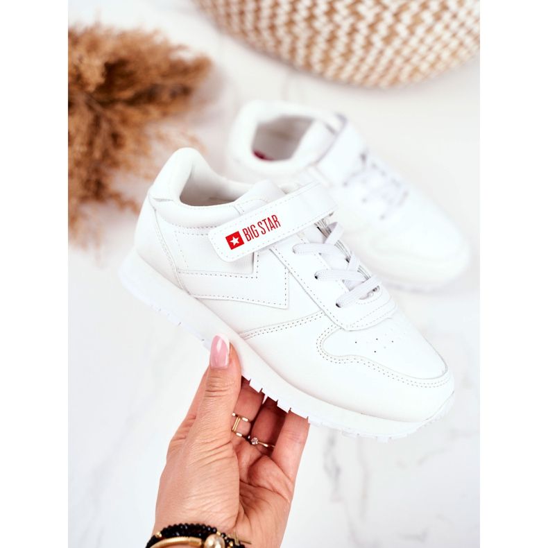 Zapatos Deportivos Infantiles Big Star Con Velcro Blanco GG374057 2