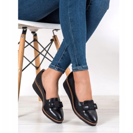Vinceza Bombas de cuña casuales negro 5
