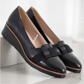 Vinceza Bombas de cuña casuales negro 4