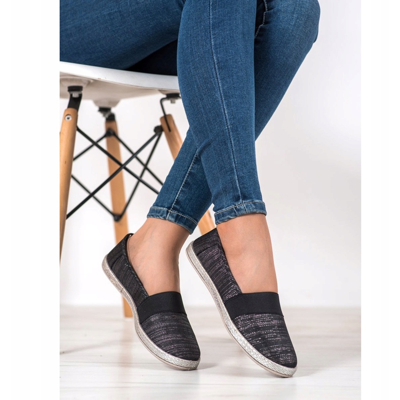 SHELOVET Zapatillas elegantes sin cordones negro 2