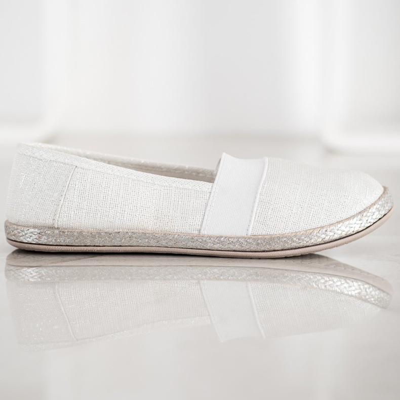 SHELOVET Zapatillas elegantes sin cordones blanco 2