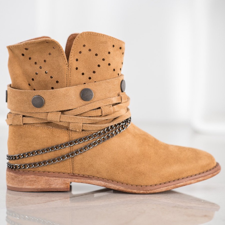 Bella Paris Botas con Rayas Decorativas marrón 2