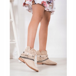 Bella Paris Botas con Rayas Decorativas beige 5