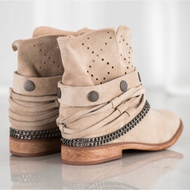 Bella Paris Botas con Rayas Decorativas beige 3