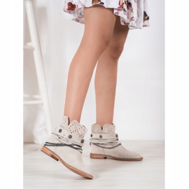 Bella Paris Botas con Rayas Decorativas beige 4