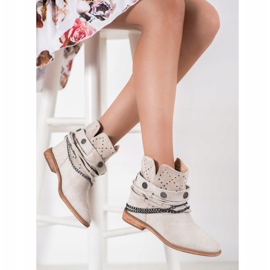 Bella Paris Botas con Rayas Decorativas beige 5