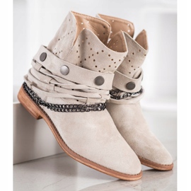Bella Paris Botas con Rayas Decorativas beige 3
