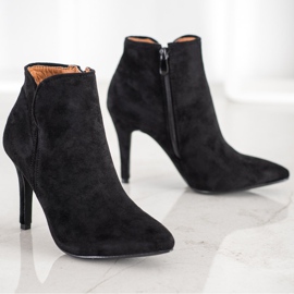 Bella Paris Botas clásicas de tacón alto negro 4