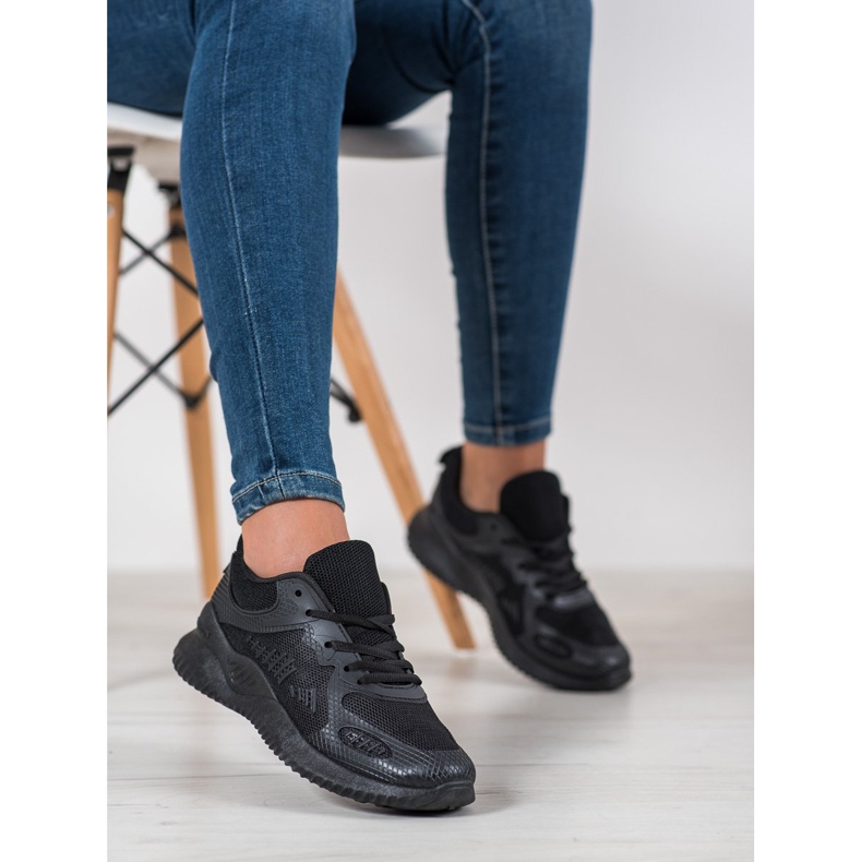 SHELOVET Zapatillas con malla negro 1