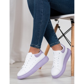 SHELOVET Zapatillas en la plataforma morada blanco violeta 2