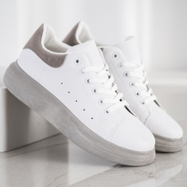 SHELOVET Zapatillas en la plataforma gris blanco 2