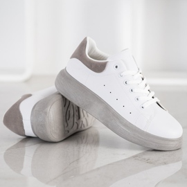 SHELOVET Zapatillas en la plataforma gris blanco 3
