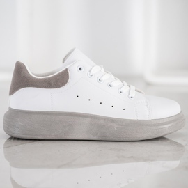 SHELOVET Zapatillas en la plataforma gris blanco 4