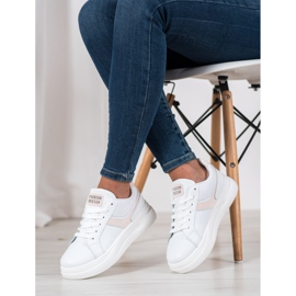 SHELOVET Zapatillas de diseño de moda blanco 2