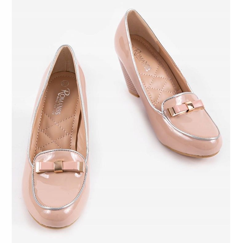 Salón cuña beige con lazo 0088-4 marrón 2