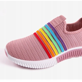 BS30 zapatillas deportivas rosas sin cordones rosado multicolor 3