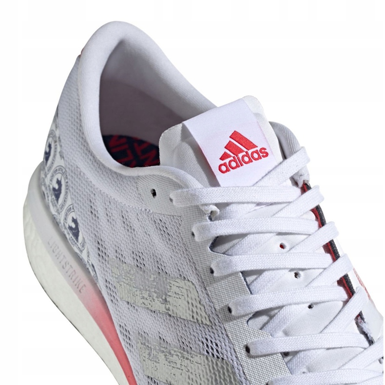 Zapatillas de running adidas Adizero Boston 9 M FX8499 blanco rojo gris 2