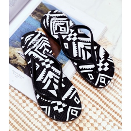 Pantuflas aztecas para mujer Lu Boo Black Havanna blanco negro 3