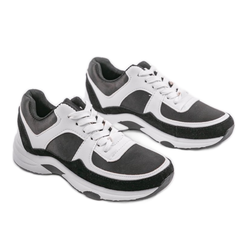 Zapatillas deportivas blancas de moda hechas de cuero ecológico CH005 blanco negro 1 Zapatillas deportivas blancas de moda hechas de cuero ecológico CH005 blanco negro 1