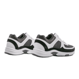 Zapatillas deportivas blancas de moda hechas de cuero ecológico CH005 blanco negro 2