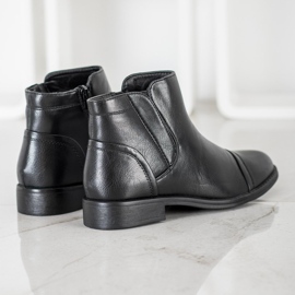 J. Star Botas elegantes de tacón plano negro 4