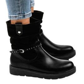 Botines negros con suela plana T190 4