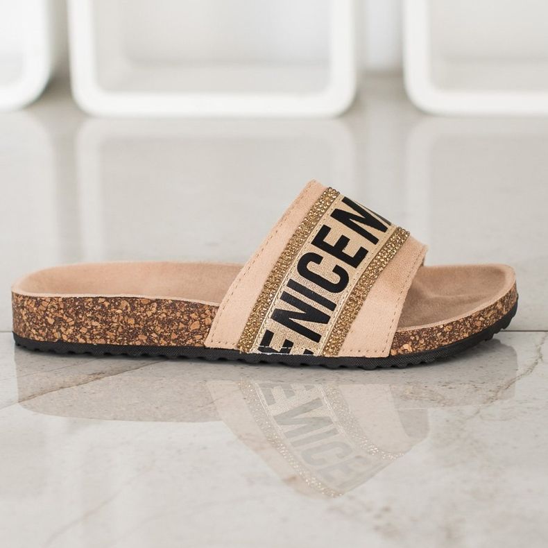 Evento Bonitas zapatillas de cristales beige 1