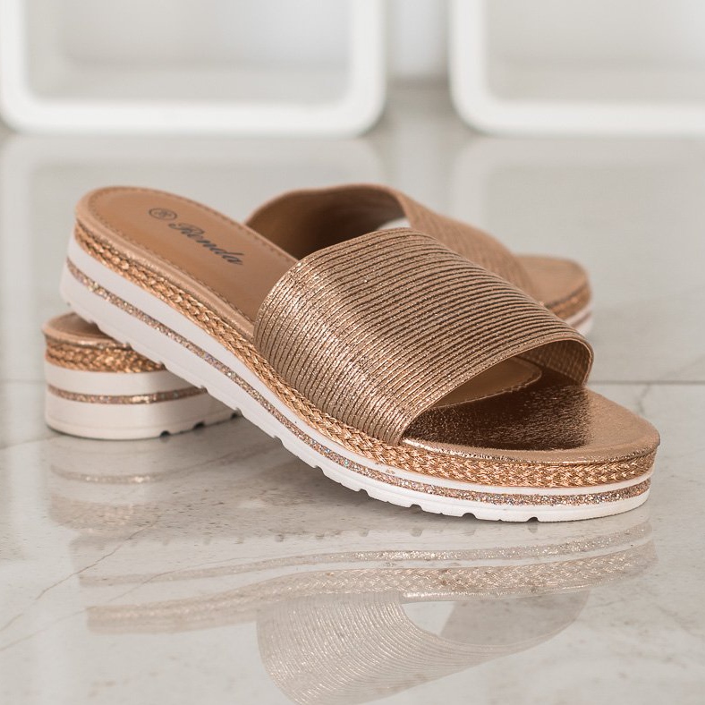 Renda Pantuflas doradas brillantes dorado 2