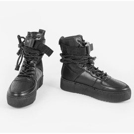 Deportivas planas negras Y-026 negro 1