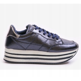 Zapatos deportivos de mujer azul marino de moda 230-2 1