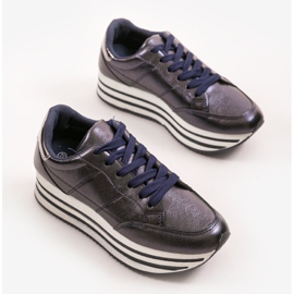 Zapatos deportivos de mujer azul marino de moda 230-2 2