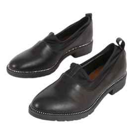 Zapatos negros sin cordones con elástico 240-2 1