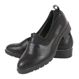 Zapatos negros sin cordones con elástico 240-2 2