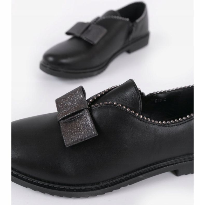 BM Zapatos negros sin cordones con lazo 239-2 1