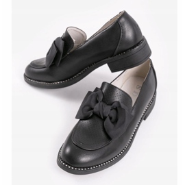 Zapatos negros sin cordones con lazo RS-WED2 3