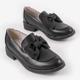Zapatos negros sin cordones con lazo RS-WED2 2