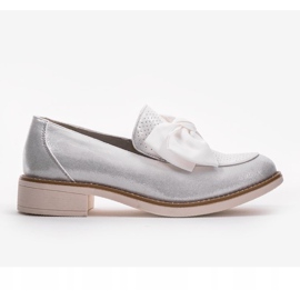 Zapatos negros sin cordones con lazo RS-WED2 plata gris 1