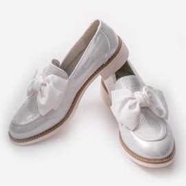 Zapatos negros sin cordones con lazo RS-WED2 plata gris 4