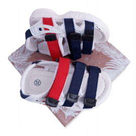 FRROCK Sandalias Infantiles Con Velcro Para Niña Niño Blanco Fima rojo azul marino 5