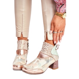 Botas De Mujer Con Tacón Alto Maciejka Beige 03410-04 verde dorado 2