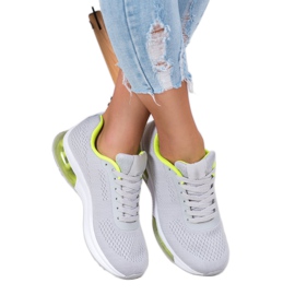 SHELOVET Zapatillas con inserto de neón gris 3