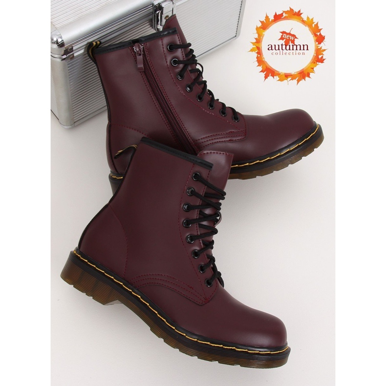 Botas con cordones granate NC1019 Wine Red rojo multicolor 1