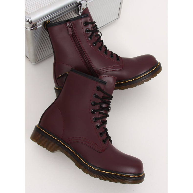 Botas con cordones granate NC1019 Wine Red rojo multicolor 2